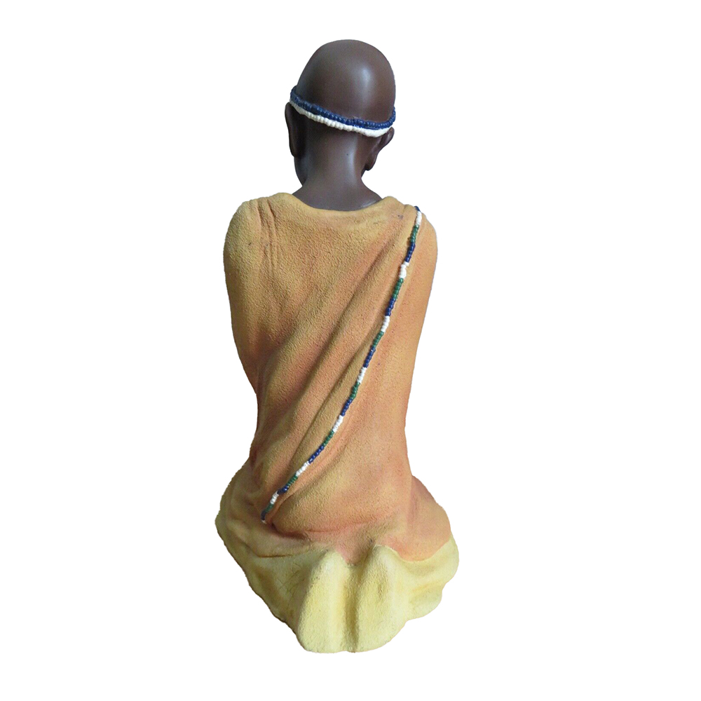 Фигурка Дети Масаи-Бахия,сидящая,цветная,полистоун