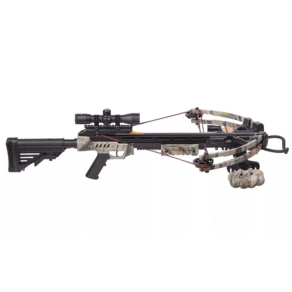 Арбалет блочный с защитой от холостого выстрела, начальная скорость 370 фут/сек, расстояние между ос