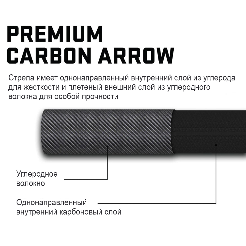 Стрелы для арбалета CenterPunch, материал карбон, длина 20", наконечник, 1 шт