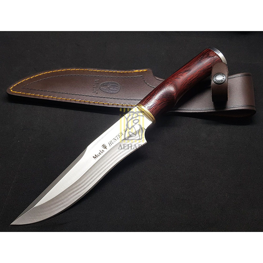 Нож "HUNTER" с фикс клинком длиной 17 см, рукоять красная микарта, ножны кожа Нож "HUNTER" с фикс клинком длиной 17 см, рукоять красная микарта, ножны кожа