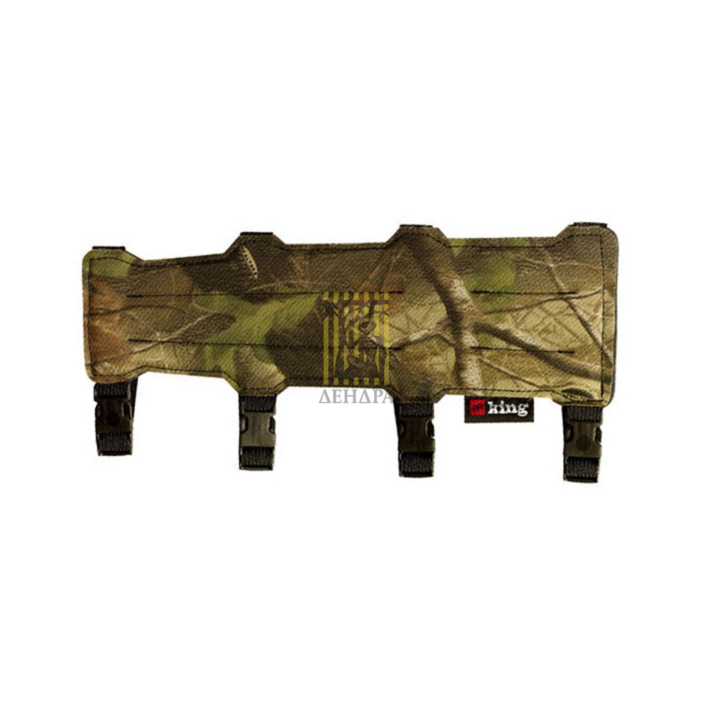 Защитная крага для стрельбы из лука на 4 ремешках, длина 13", кожзаменитель, цвет камуфляж