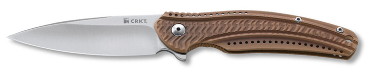 Нож Кена Аниона "Ripple 2" складной, сталь Acuto 440, матовый клинок, рукоять бронзовая, клипса