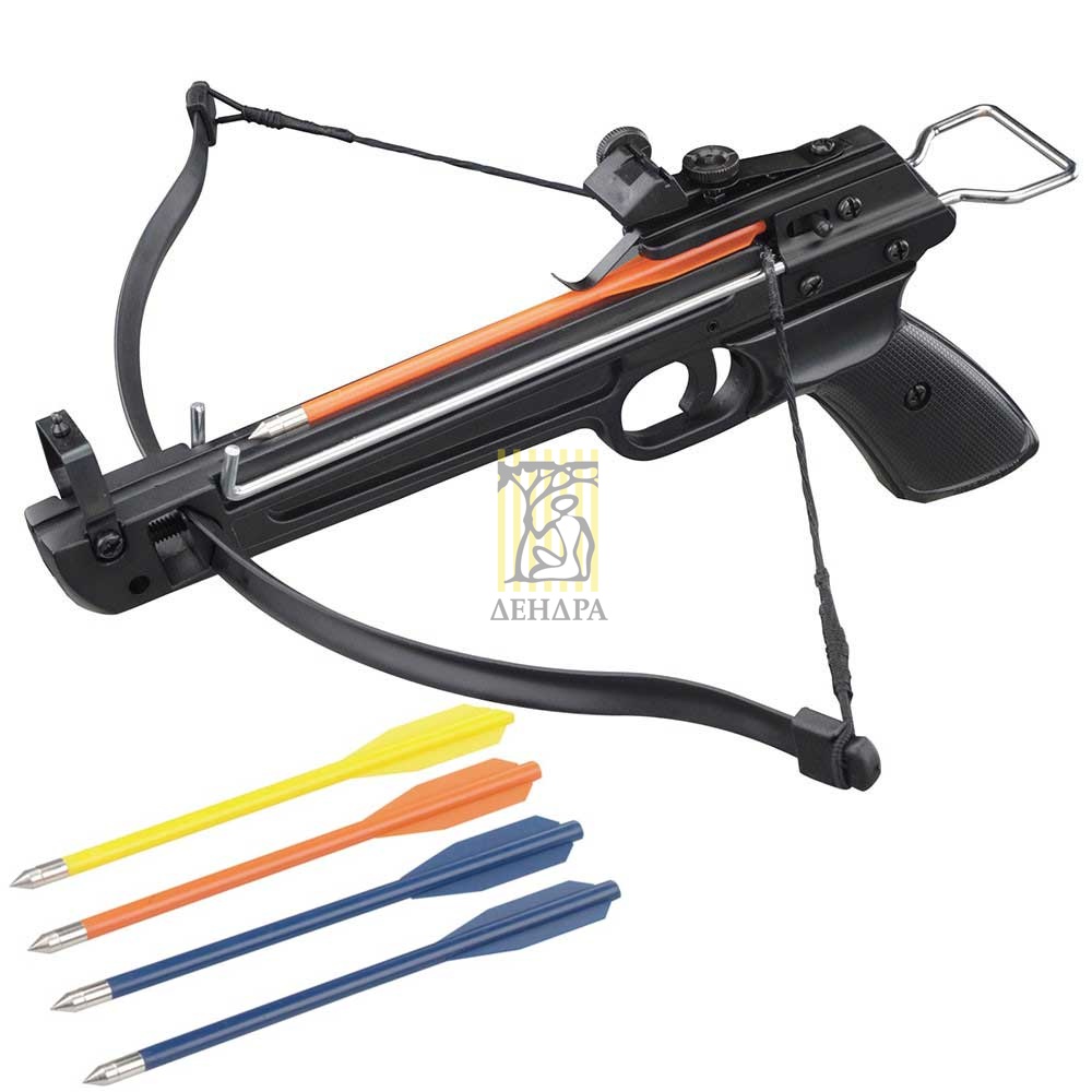 Арбалет-пистолет силой 50 lbs, рукоять платик, без упора, 5 пластиковых стрел в комплекте, цвет черн Арбалет-пистолет силой 50 lbs, рукоять платик, без упора, 5 пластиковых стрел в комплекте, цвет черн