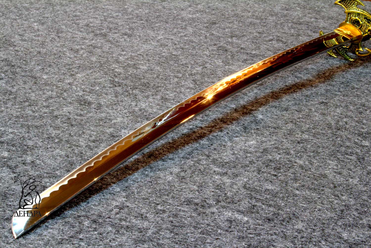 Катана, цвет черно-желтый, рукоять плетеная, ножны латунь Катана, цвет черно-желтый, рукоять плетеная, ножны латунь