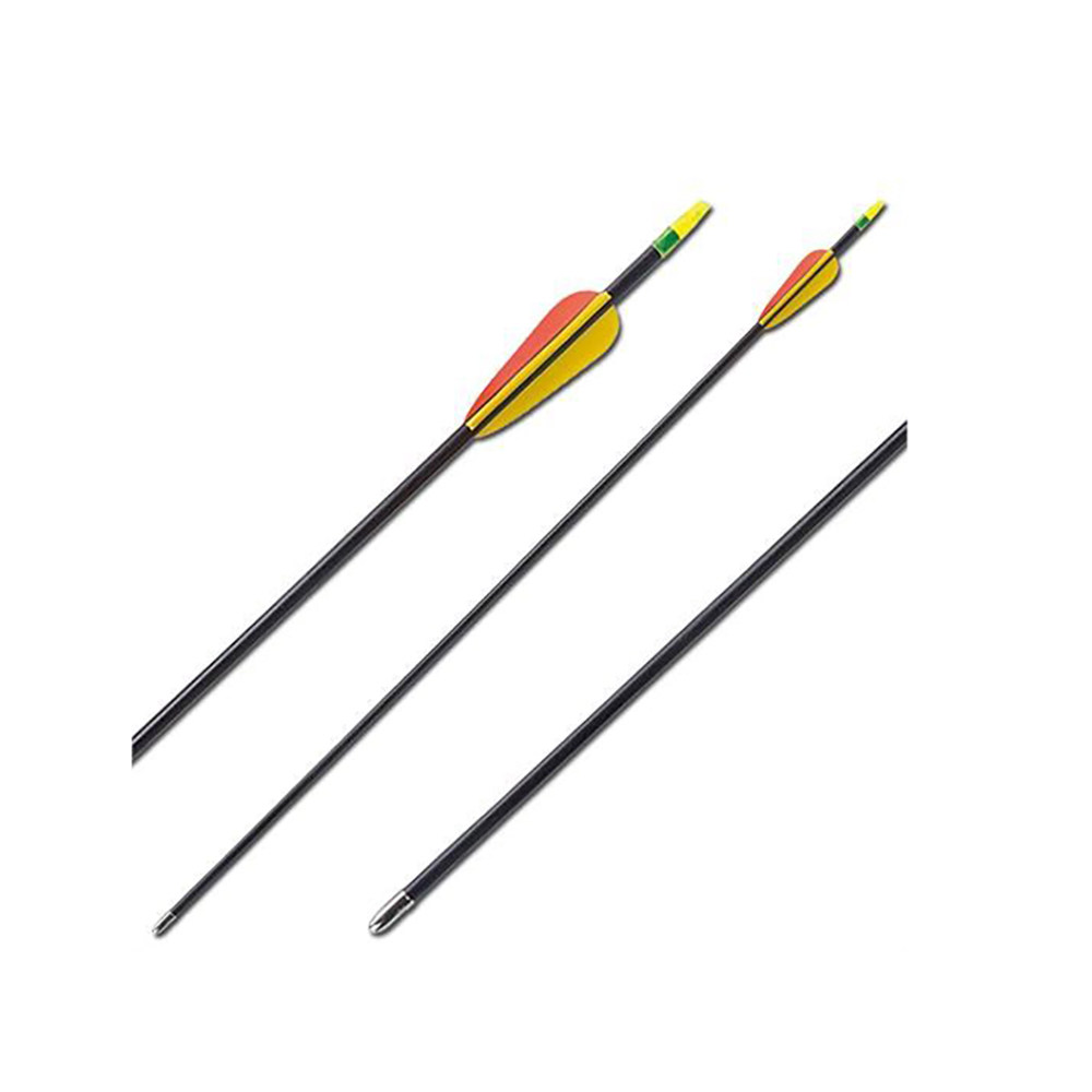 Стрела с оперением для стрельбы из лука, материал фиброглас, длина 28", цвет черный