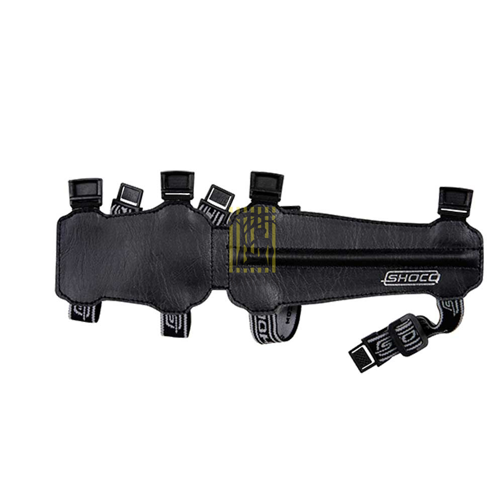 Защитная крага для стрельбы из лука Shocq Junior, на всю длину руки, 4 защелки, цвет черный