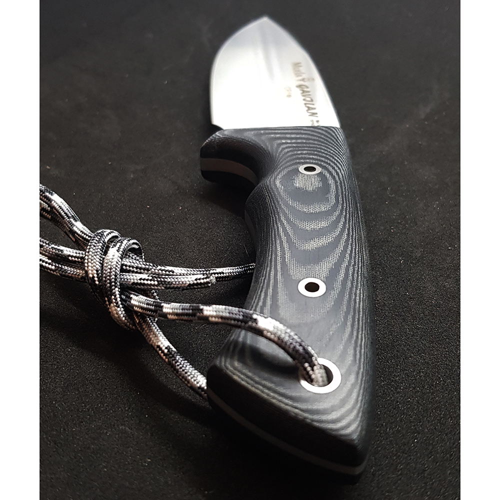 Нож "GAVILAN" с фикс клинком длиной 13 см, рукоять черная микарта, ножны кожа