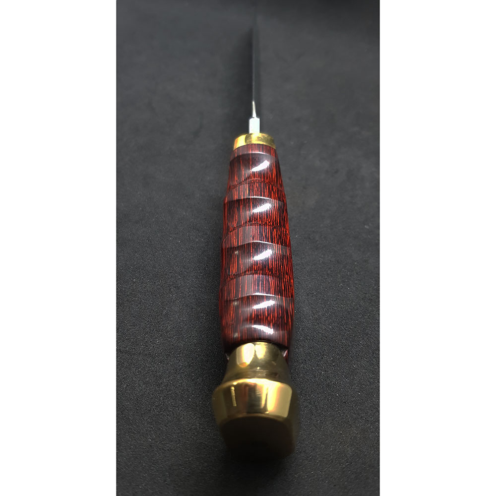 Нож "BOWIE" с фикс клинком длиной 18 см, рукоять Pakka wood, ножны кожа