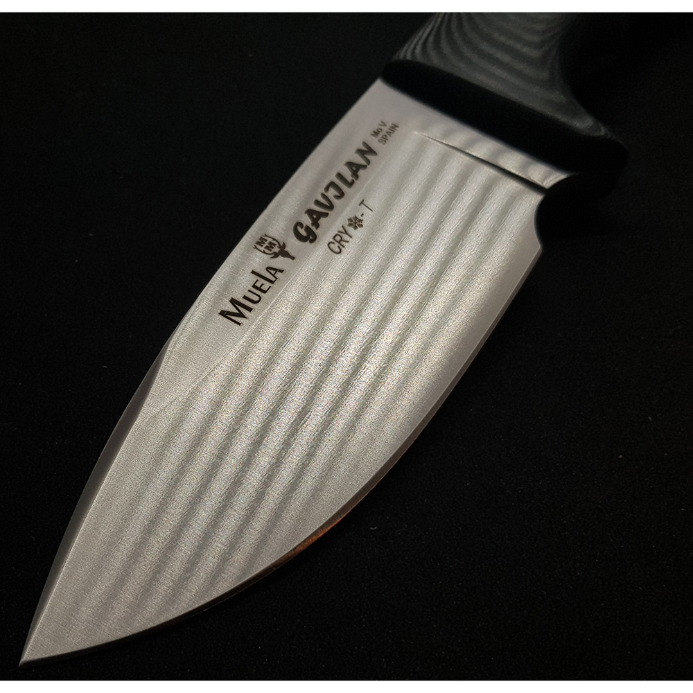 Нож "GAVILAN" с фикс клинком длиной 13 см, рукоять черная микарта, ножны кожа