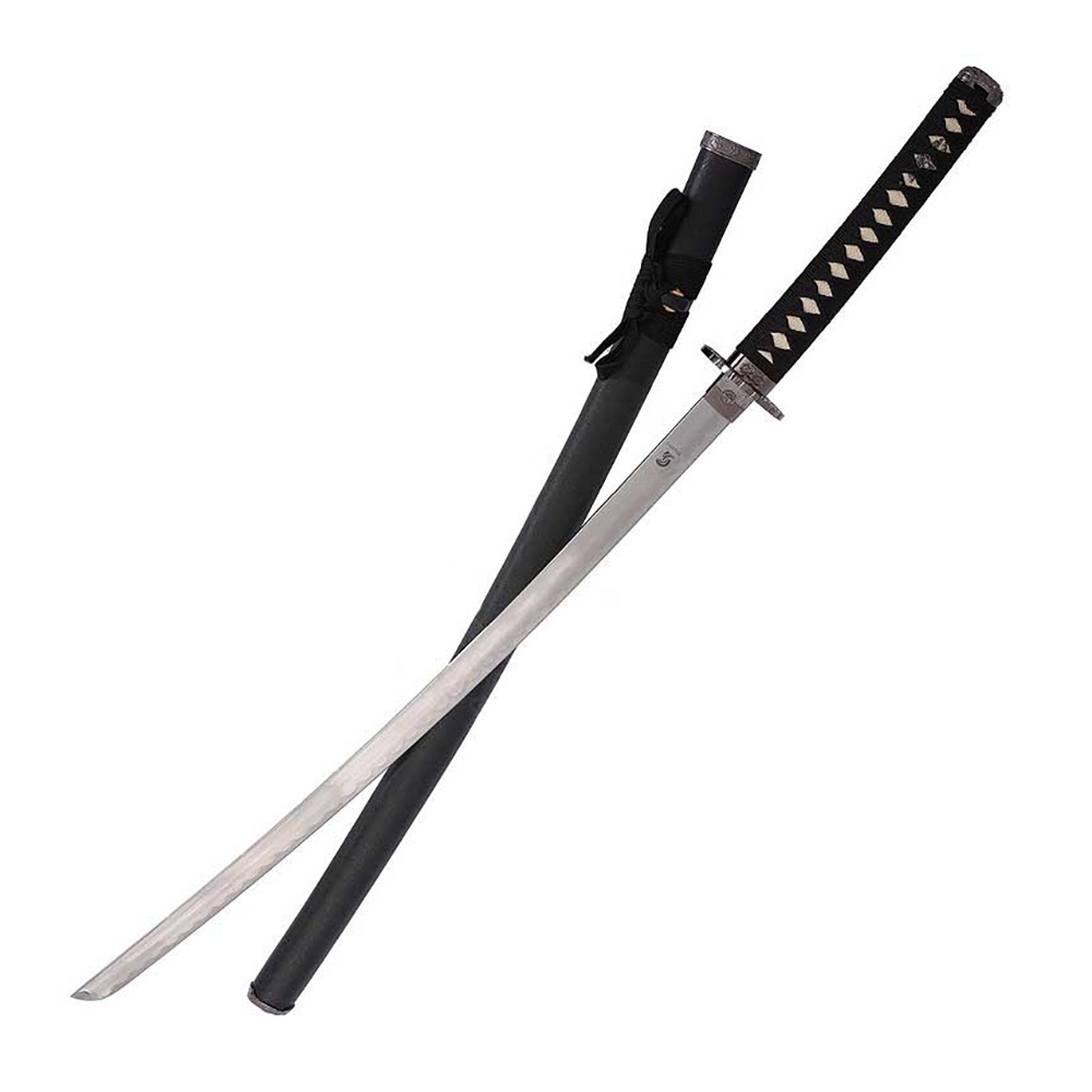 Катана, клинок 440 сталь, ножны черные, цуба с журавлем Катана, клинок 440 сталь, ножны черные, цуба с журавлем