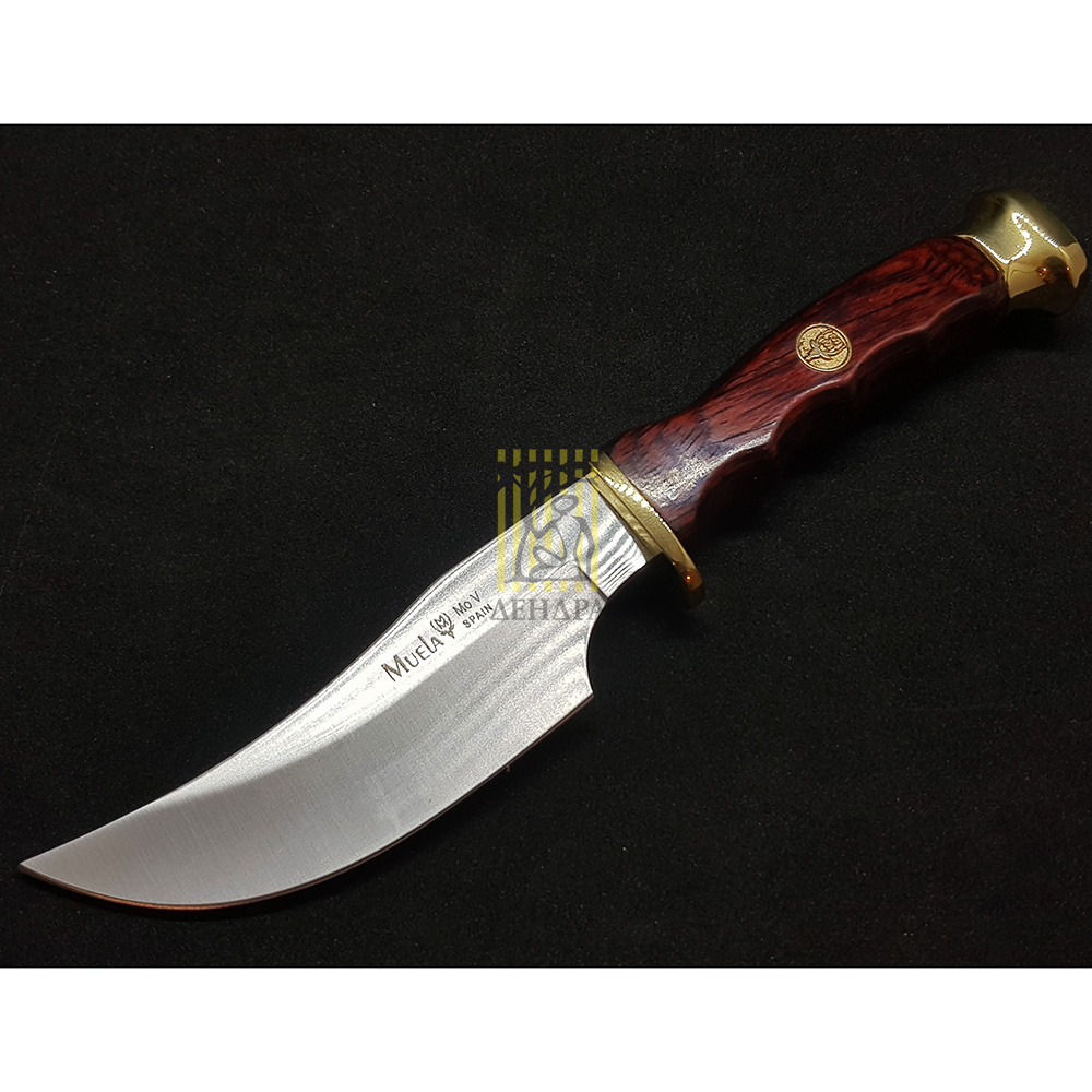 Нож "DP" с фикс клинком длиной 10 см, рукоять красная микарта, ножны кожа