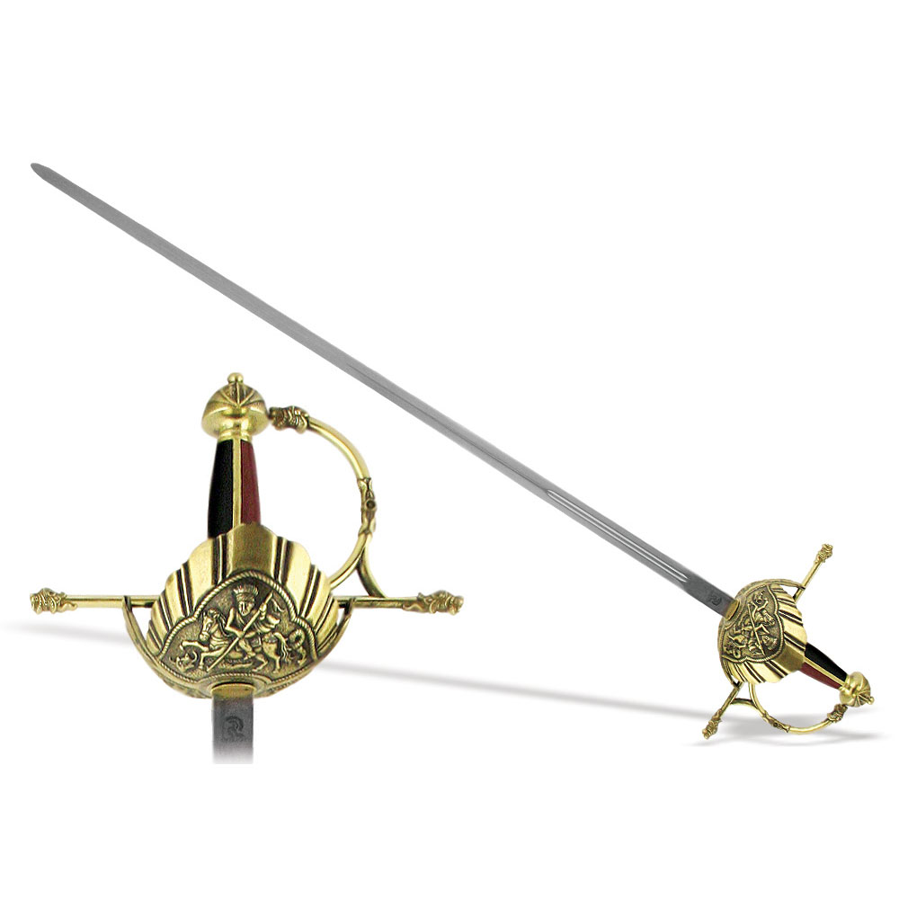 Шпага мушкетеров, Франция, рукоять черно-красная, эфес латунь