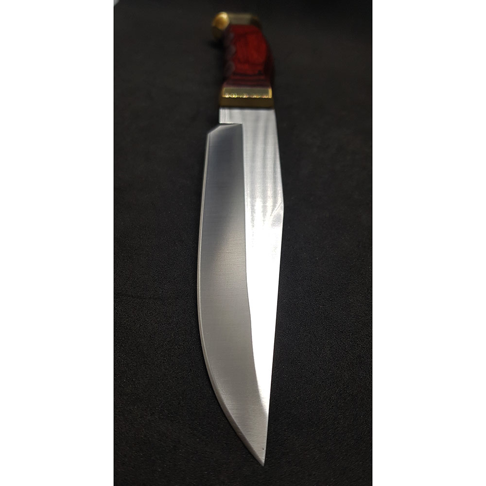 Нож "BOWIE" с фикс клинком длиной 18 см, рукоять Pakka wood, ножны кожа