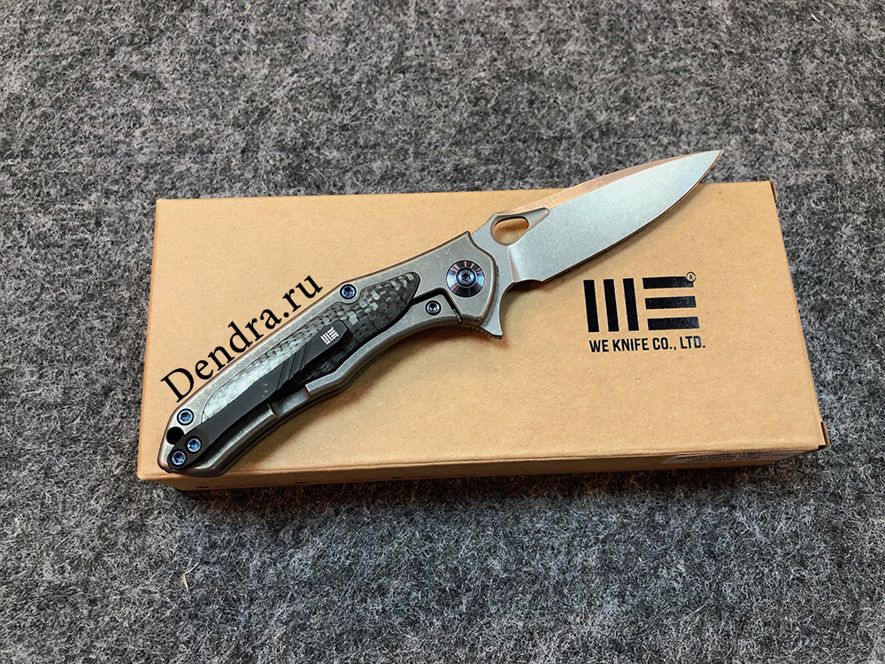 Нож складной Vapor 804F, цвет серый,  сталь CPM-S35VN, длина клинка 75 мм, рукоять титан/карбон, fra