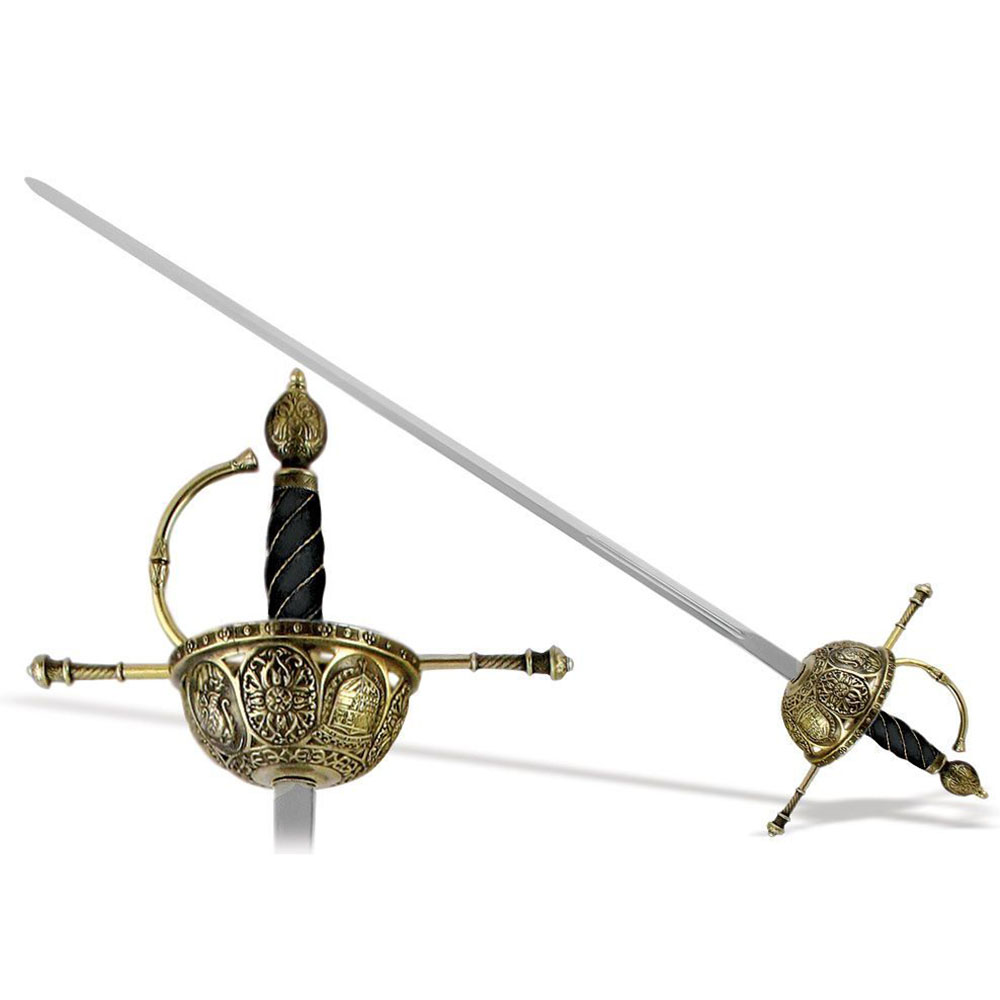 Шпага испанская "Казолета" рукоять черная, эфес латунь