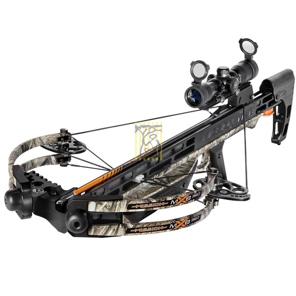 Арбалет MXB 360, начальная скорость 360 фут в сек, усилие натяжения 95Lbs, цвет камуфлированный, в к