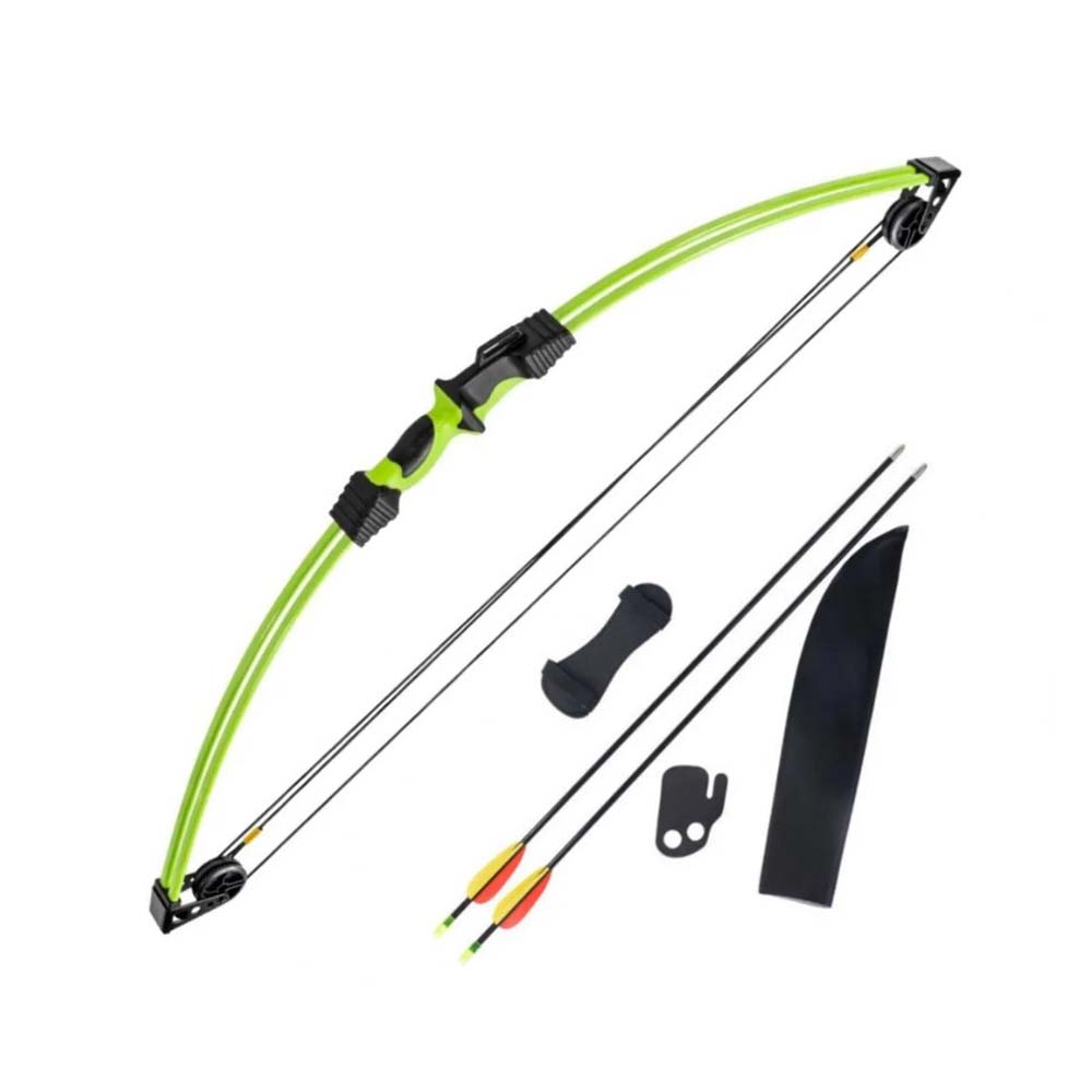 Лук блочный для начинающих, сила 12 Lbs, длина 34", длина растяжки 24", с аксессуарами: 2 стрелы, ко