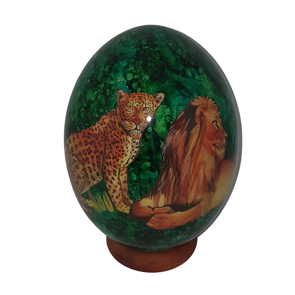 Яйцо страусиное бирюзовое