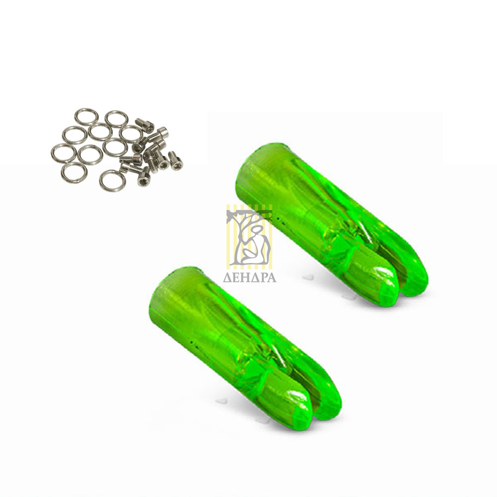 Хвостовики с системой крепления троса для рыболовных стрел, цвет зеленый, 4 комплекта