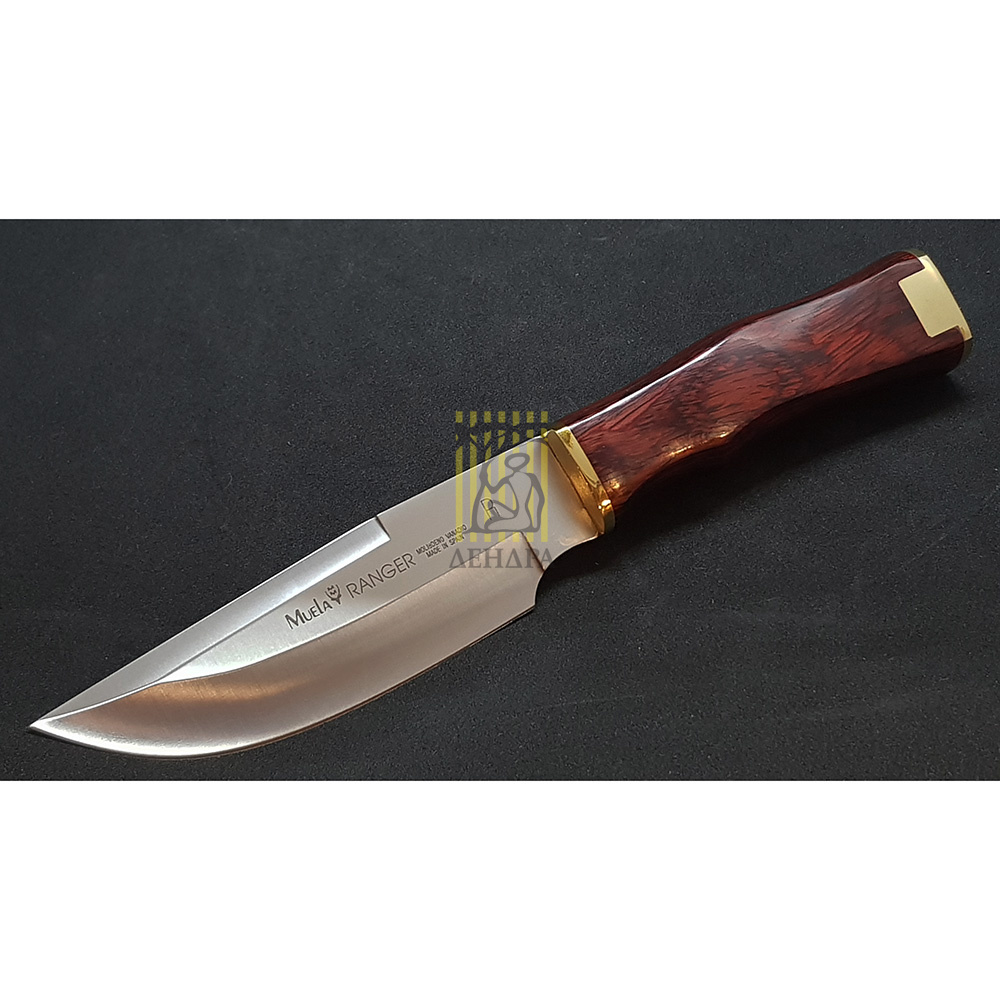 Нож "RANGER" с фикс клинком длиной 13 см, рукоять красная микарта, ножны кожа