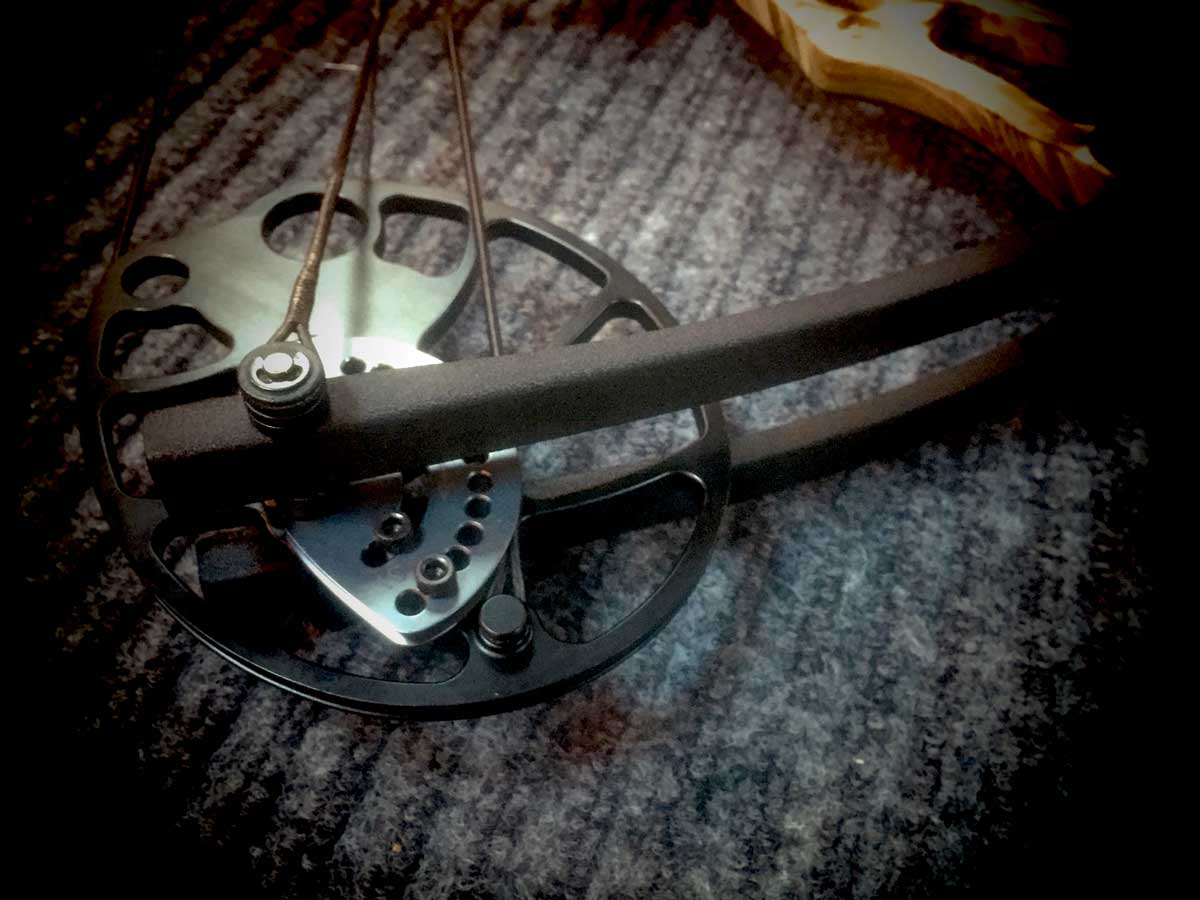 Лук блочный, сила 60 Lbs, между осями 30", длина натяжения 19-31", с комплектом аксессуаров: 4 карбо