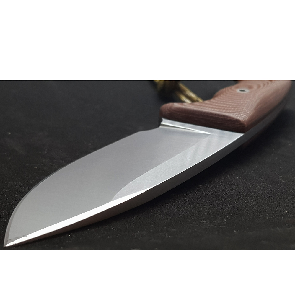 Нож "GAVILAN" с фикс клинком длиной 13 см, рукоять красная микарта, ножны кожа