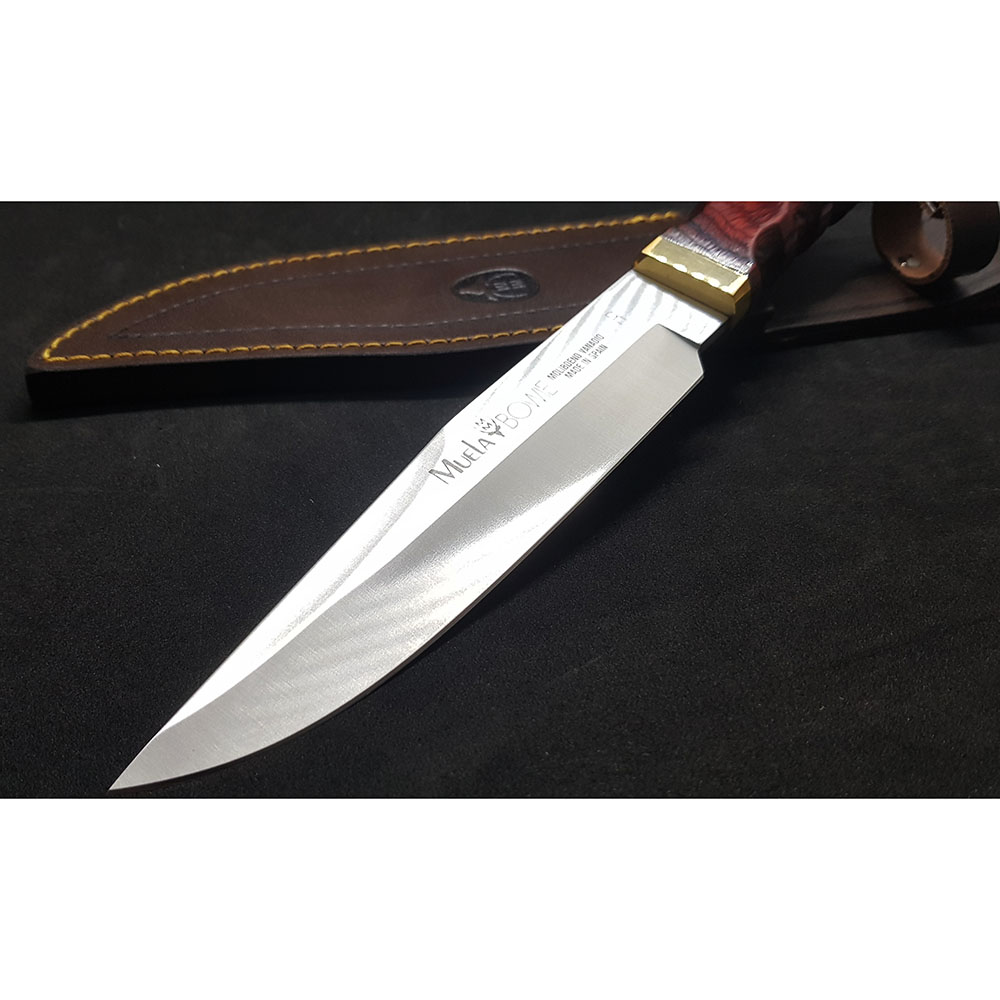 Нож "BOWIE" с фикс клинком длиной 18 см, рукоять Pakka wood, ножны кожа