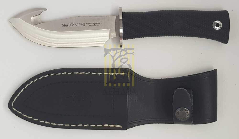 Нож-скиннер "VIPER", клинок 11 см крюк, рукоять Kraton®, ножны кожа Нож-скиннер "VIPER", клинок 11 см крюк, рукоять Kraton®, ножны кожа