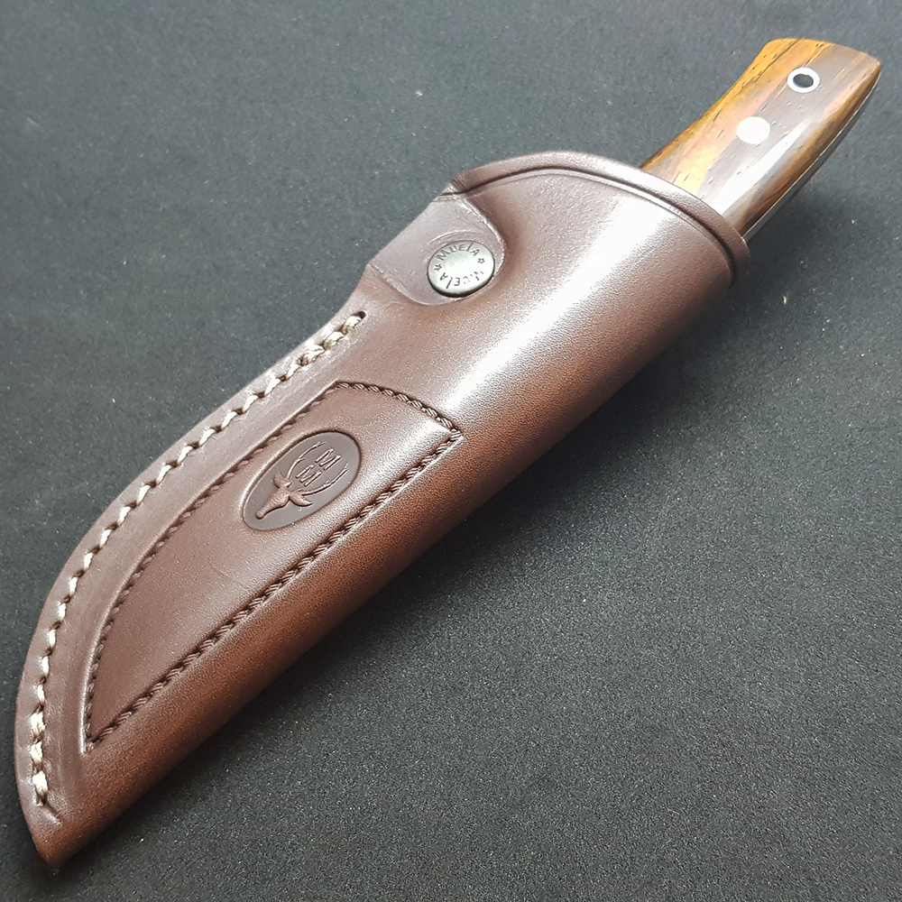 Нож "KODIAK" с фикс клинком длиной 10 см, рукоять красное дерево кокоболо, ножны кожа Нож "KODIAK" с фикс клинком длиной 10 см, рукоять красное дерево кокоболо, ножны кожа