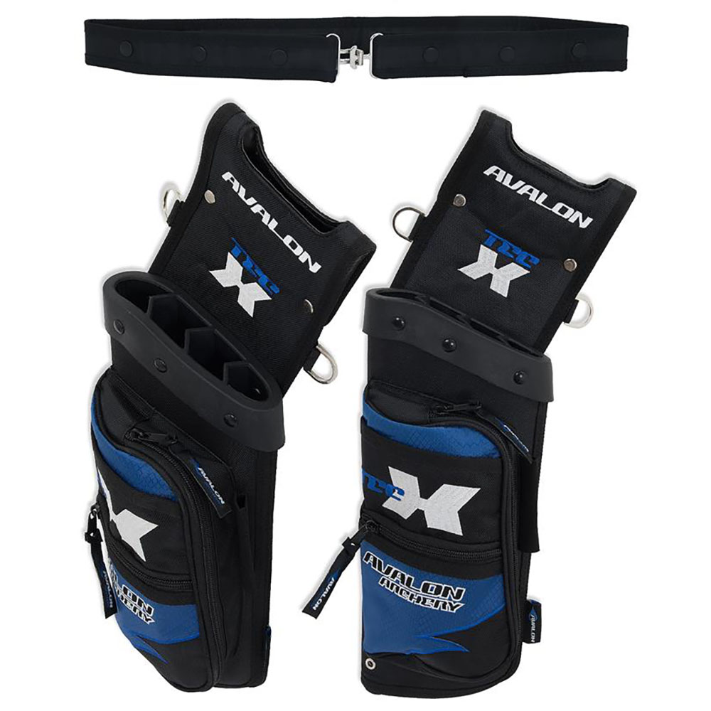 Кивер - FIELD TEC X поясной для стрел, 4 трубки, 2 кармана, правый, ремень в комплекте, цвет синий