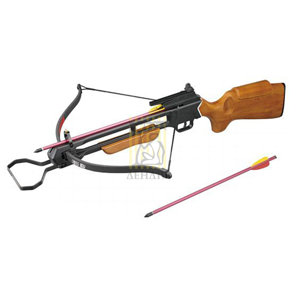 Арбалет силой 95Lbs винтовочного типа, ствол алюминий, приклад светлое дерево, 2 алюминиевые стрелы Арбалет силой 95Lbs винтовочного типа, ствол алюминий, приклад светлое дерево, 2 алюминиевые стрелы