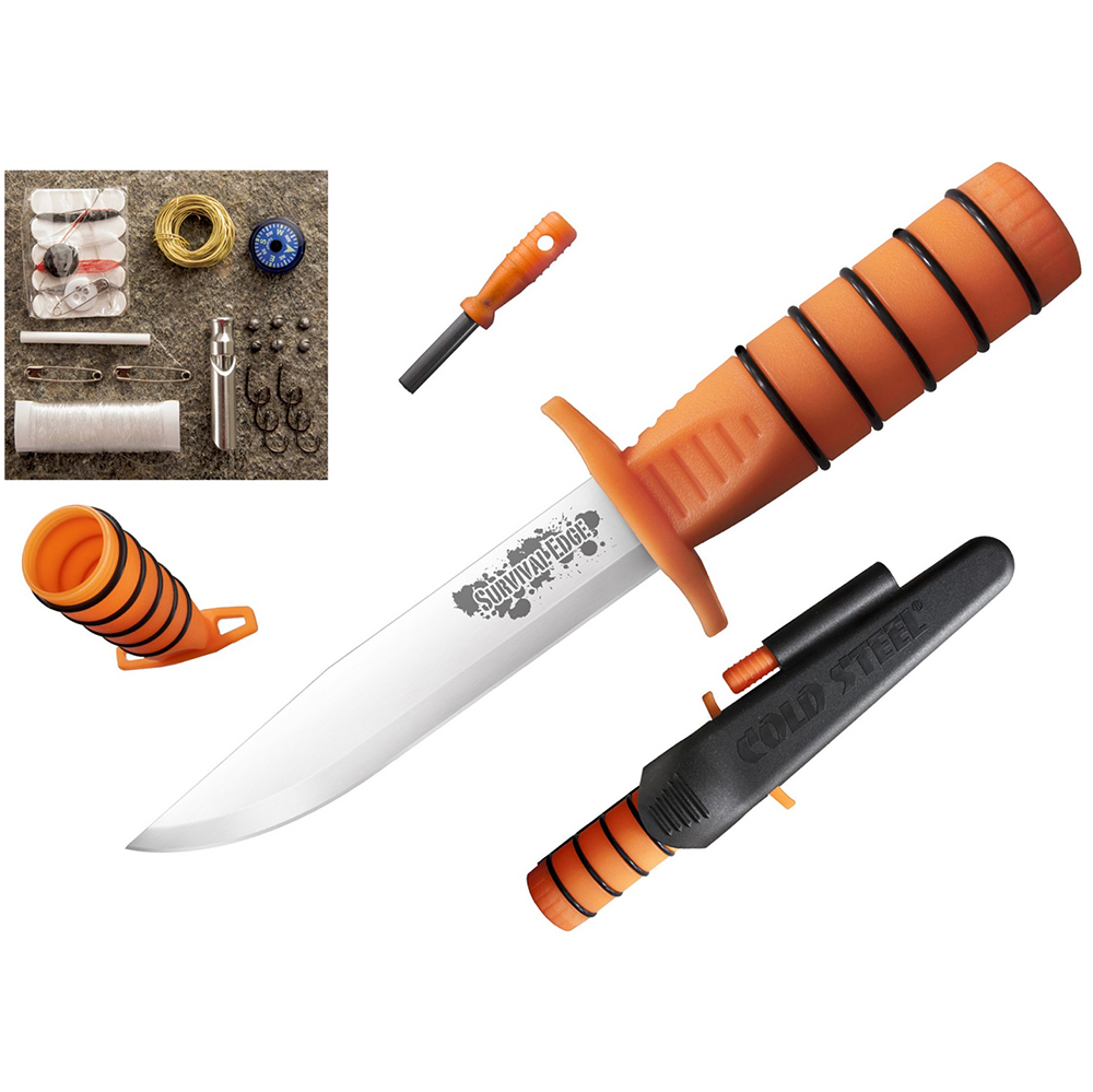 Нож "Survival Edge" с фиксированным клинком, сталь German 4116, длина клинка 5", рукоять пластик, цв