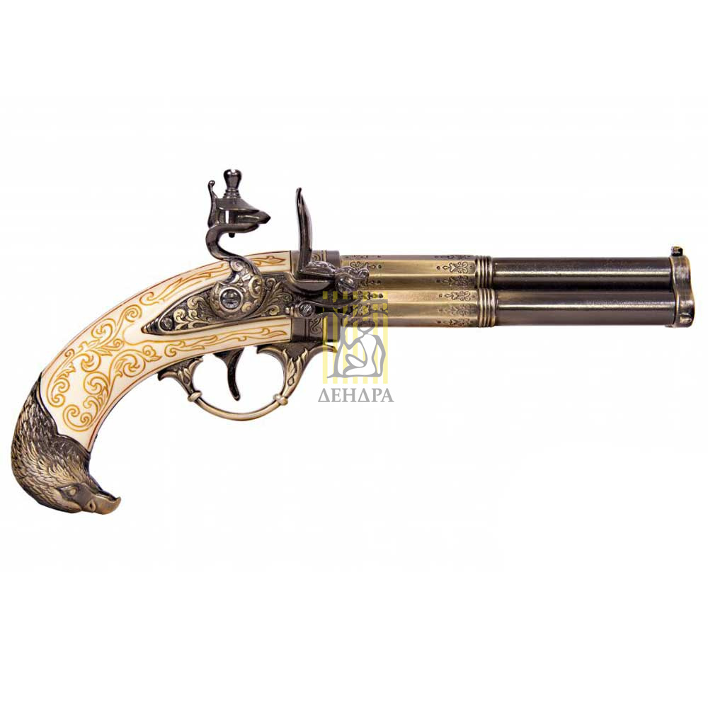 Пистолет кремневый трехдульный, Франция, 18 век