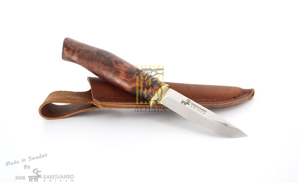 Нож "Wildness", рукоять карельская береза, кожаный чехол