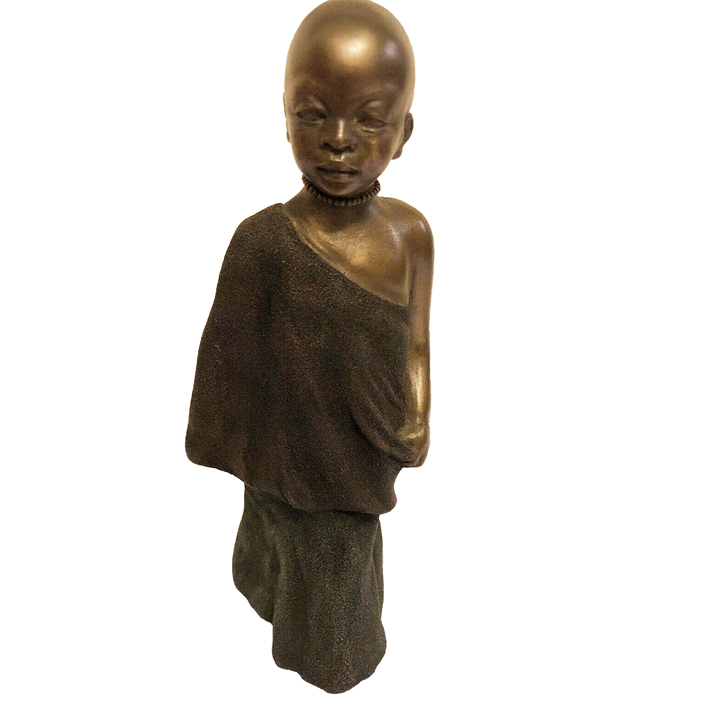 Фигурка Дети Масаи-Азизи,патина,полистоун