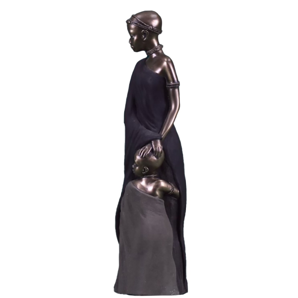 Фигурка Масаи-Машаву с ребенком,патина,полистоун