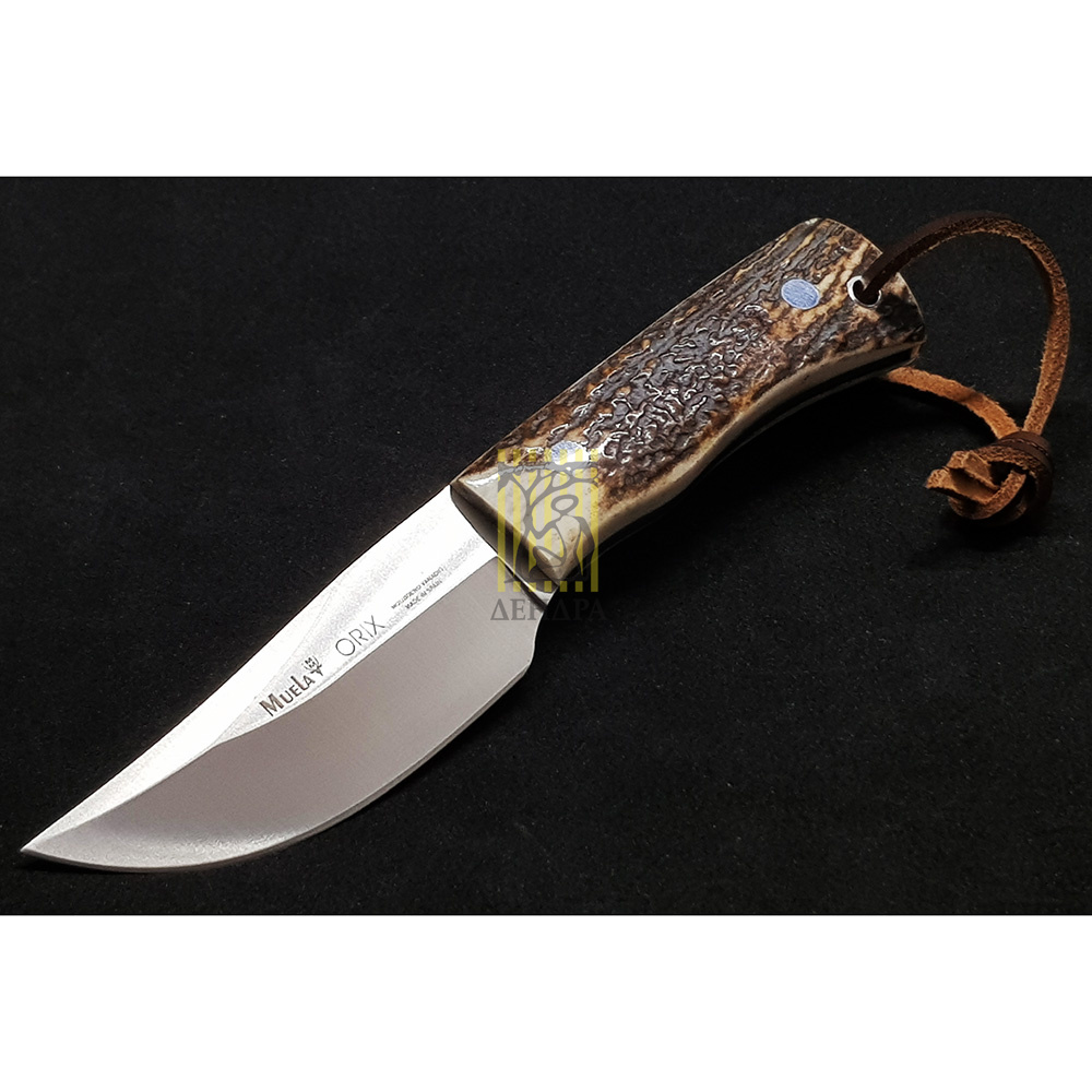 Нож-скиннер "ORIX", клинок 8 см, рукоять рог оленя, ножны кожа Нож-скиннер "ORIX", клинок 8 см, рукоять рог оленя, ножны кожа