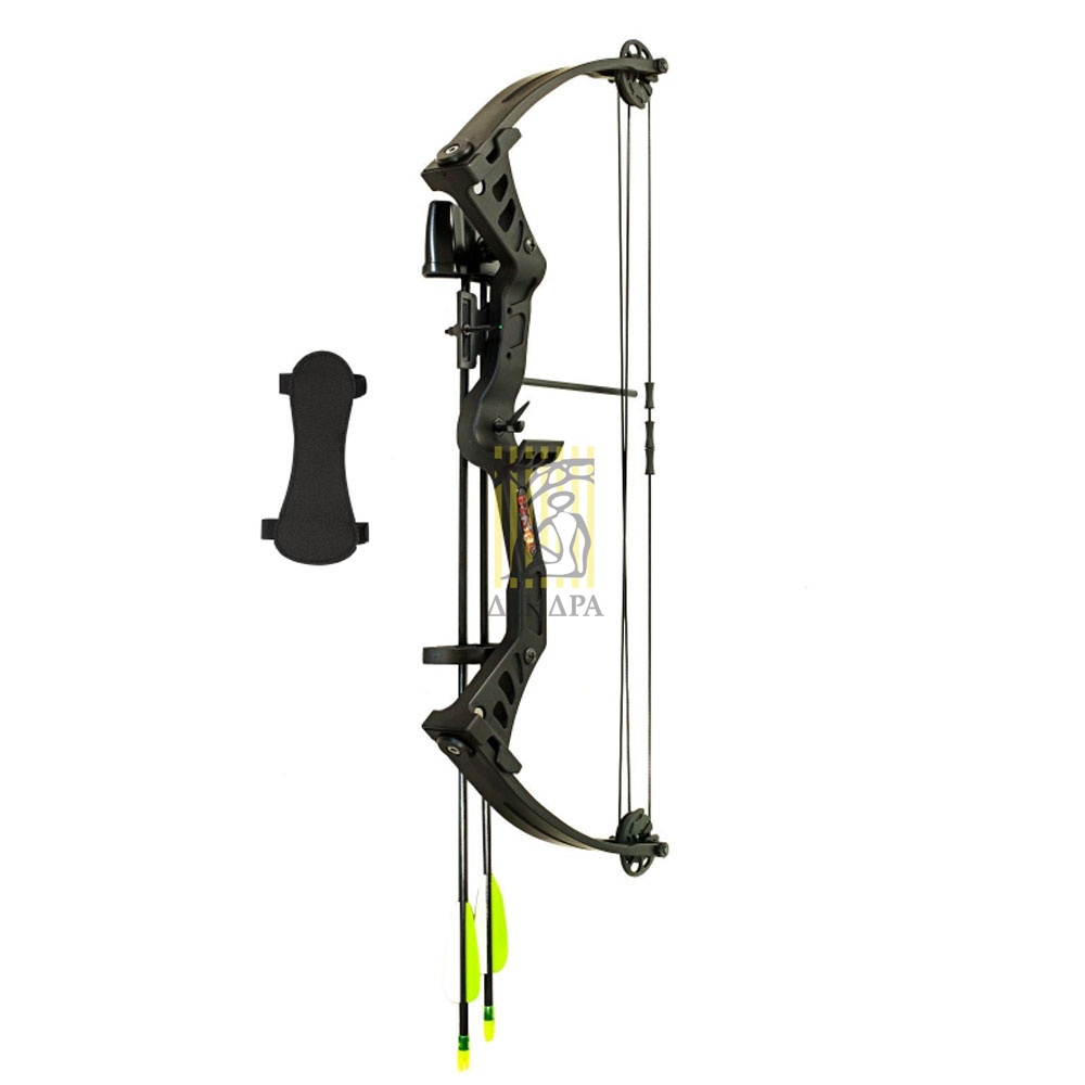 Лук блочный для начинающих, сила 25Lbs, база 6", расстояние между осями 25", с комплектом аксессуаро