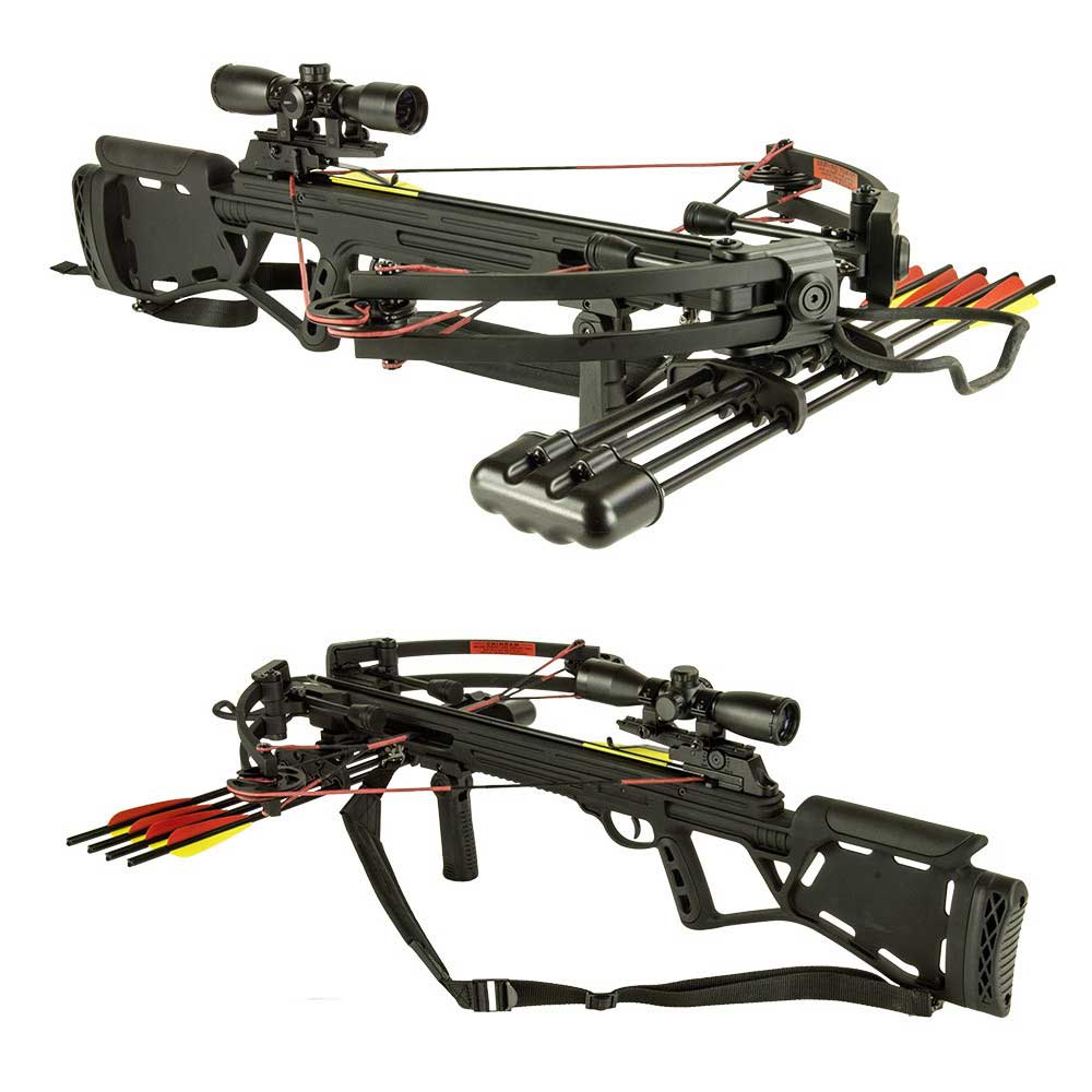 Арбалет блочный силой 95Lbs с защитой от холостого выстрела, прицел 4х32, ствол алюминий, система СТ