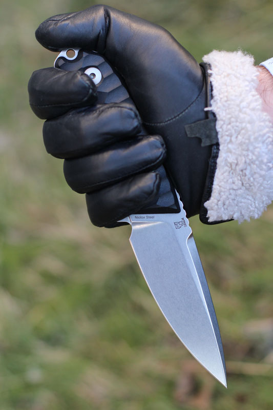 Нож Inazuma с фиксированным клинком, сталь Niolox, твердость 61 HRC, обработка Stone Washed, рукоять