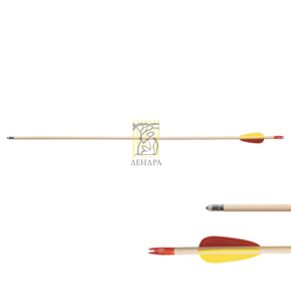 Стрела с оперением для стрельбы из лука, материал дерево, длина 29"