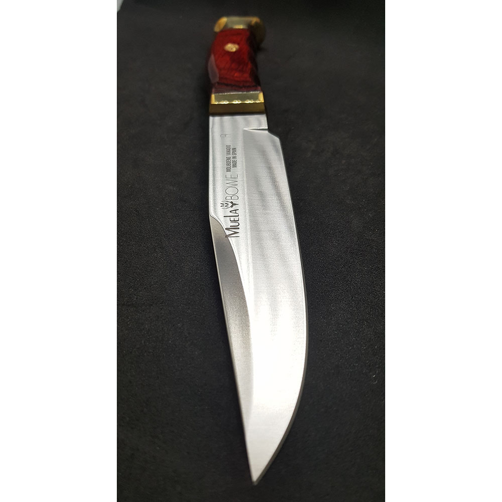 Нож "BOWIE" с фикс клинком длиной 18 см, рукоять Pakka wood, ножны кожа