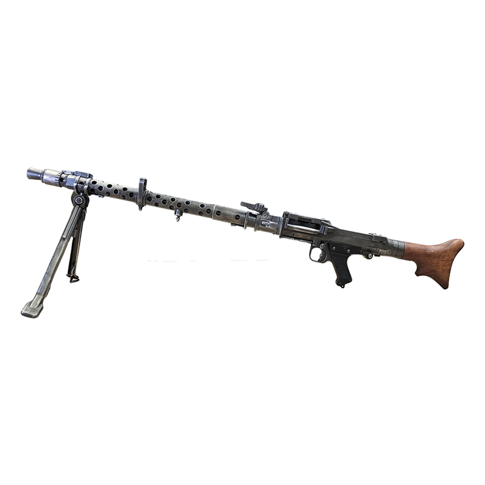 Пулемет MG 34 состаренный. Вторая мировая война с имитацией ударно-спускового механизма, сошки, мате Пулемет MG 34 состаренный. Вторая мировая война с имитацией ударно-спускового механизма, сошки, мате