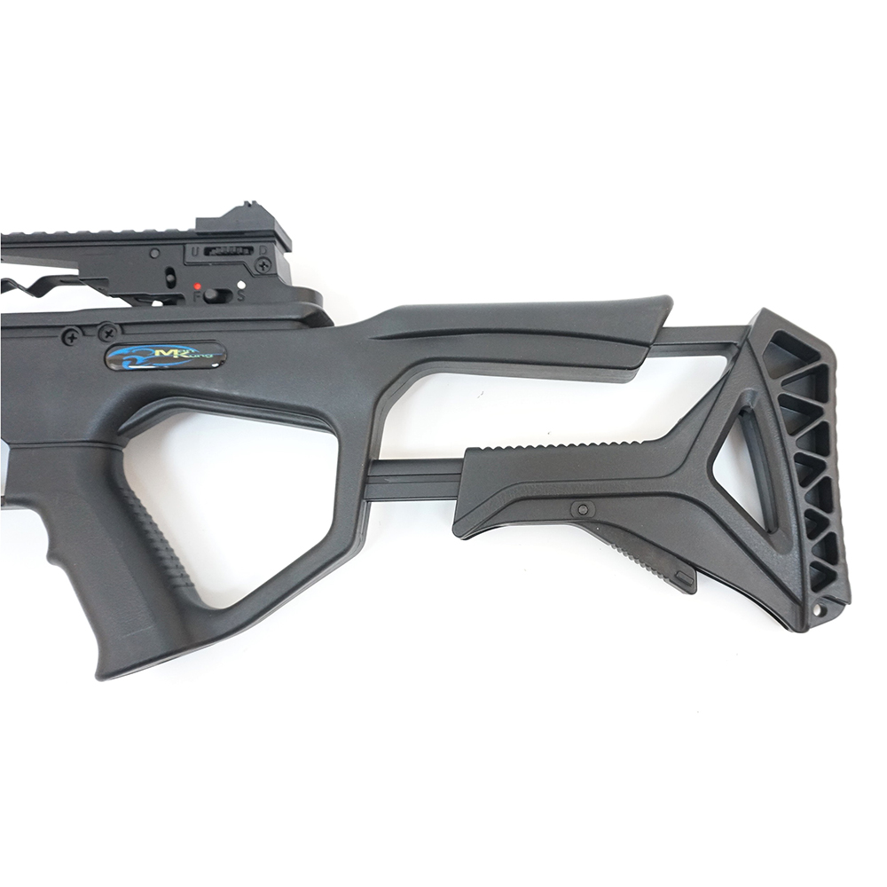 Арбалет рекурсивный, начальная скорость 260 фут/сек, размах плечей 27,5", длина натяжения 12", сила 