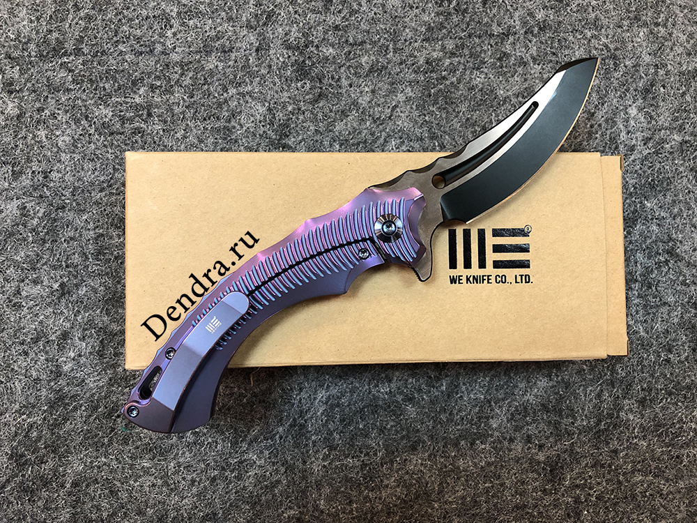Нож Sea Monster, цвет фиолетовый, сталь M390, длина клинка 84 мм, покрытие DLC, рукоять титан, frame