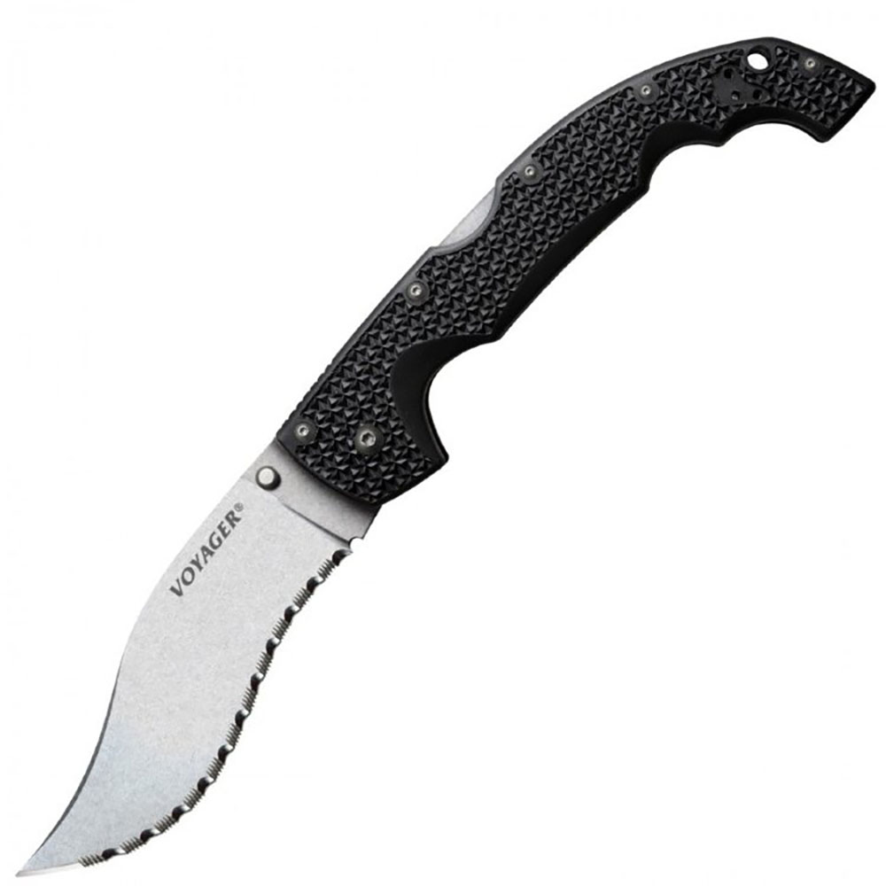 Нож Voyager Extra Large  Vaquero складной, сталь AUS10A, длина клинка 5 1/2", серрейтор, рукоять пла