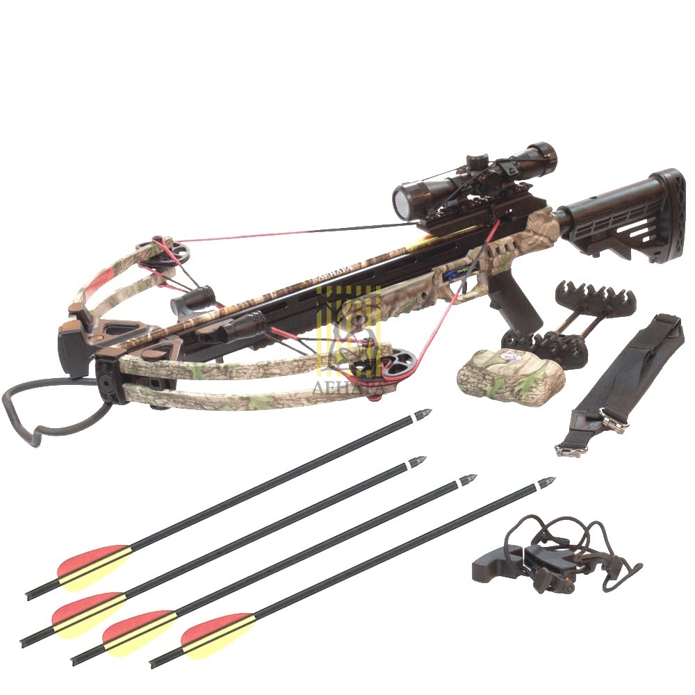 Арбалет блочный с защитой от холостого выстрела, начальная скорость 370 фут/сек, расстояние между ос Арбалет блочный с защитой от холостого выстрела, начальная скорость 370 фут/сек, расстояние между ос