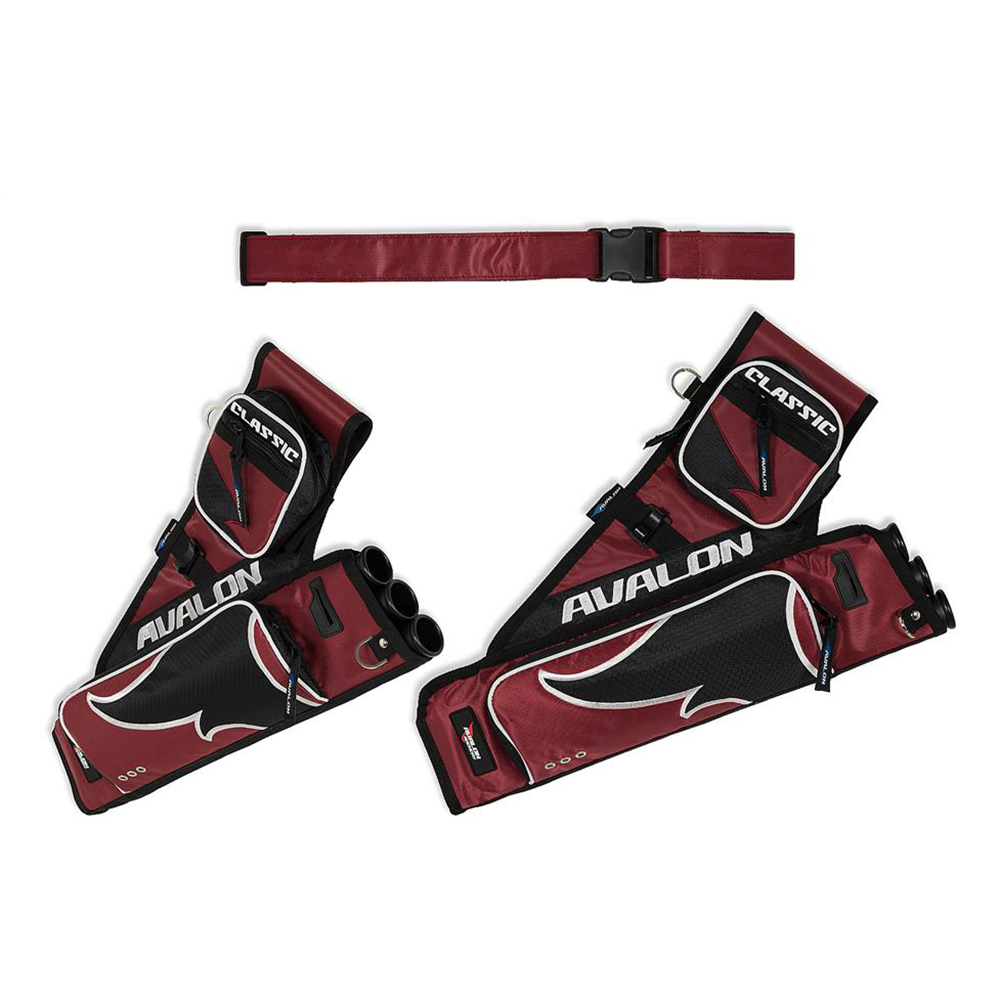 Кивер-колчан AVALON CLASSIC поясной для стрел, 3 трубки, 2 кармана, правый, ремень в комплекте, цвет