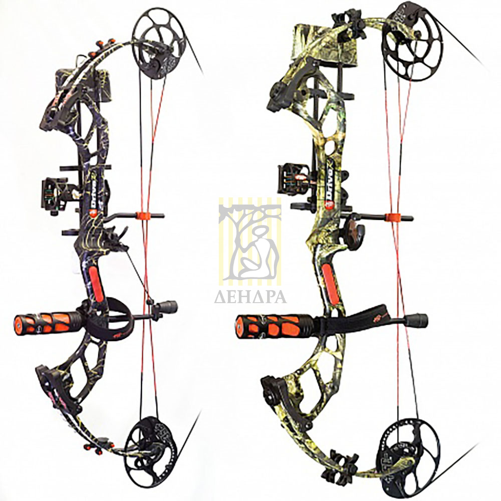 Лук блочный Drive R, начальная скорость 336 фут в сек, сила 60lbs, длина натяжения 29", блок DC, сбр