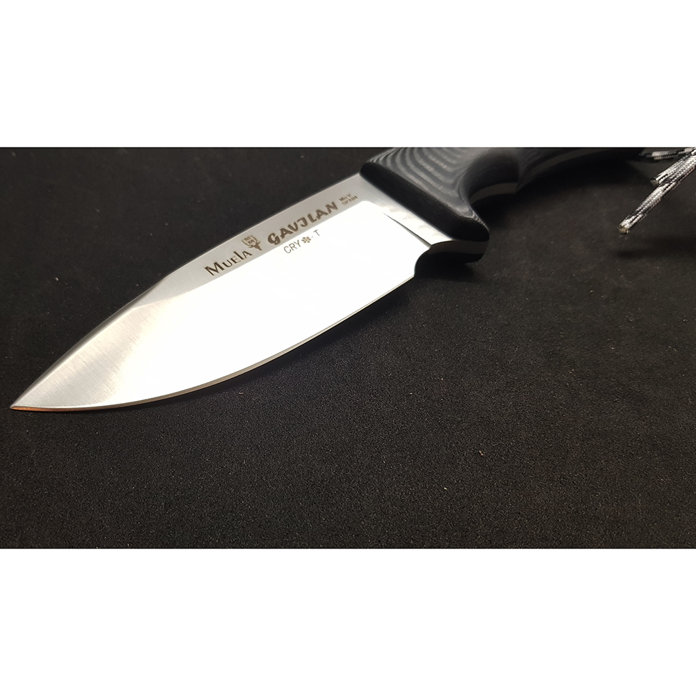 Нож "GAVILAN" с фикс клинком длиной 13 см, рукоять черная микарта, ножны кожа